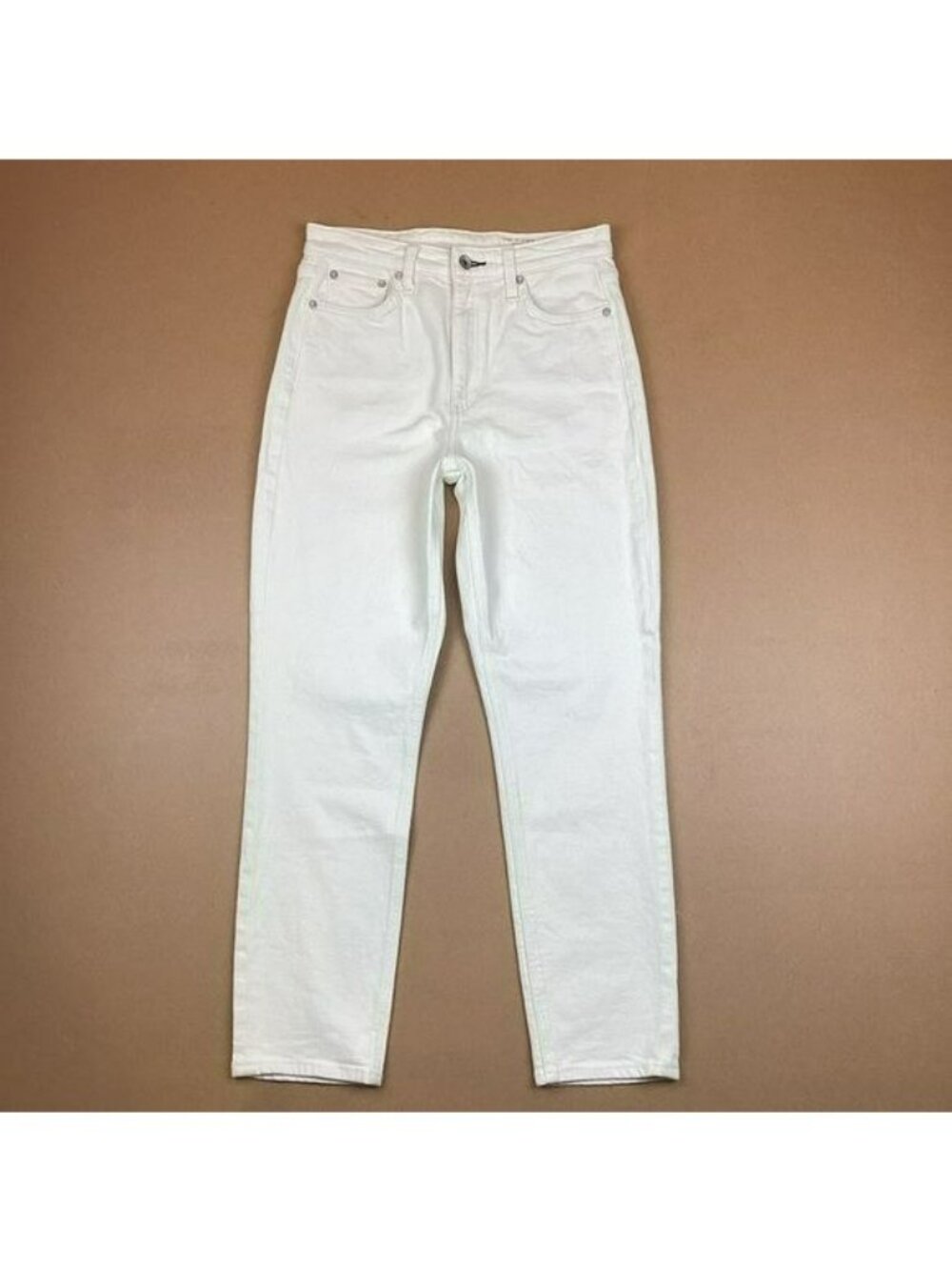 Rag & Bone Nina High-Rise Ankle Cigarette Jeans Ecru NWOT Size 27 - Picture 3 of 16